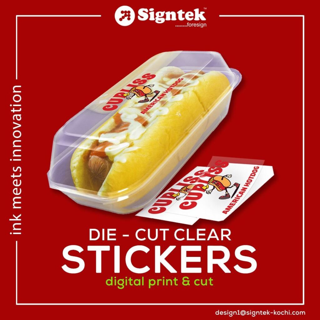 DIE CUT STICKERS WHICH I S OUTSIIDE OF A FOOD BOX WHICH IS WEIRD THO