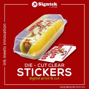 DIE CUT STICKERS WHICH I S OUTSIIDE OF A FOOD BOX WHICH IS WEIRD THO